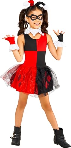 Rubie's Official DC Harley Quinn Superschurken-Kinderkostüm, Tutu-Kleid, Kindergröße Medium, Alter 5-7 Jahre Halloween Rubie's Official DC Harley Quinn Superschurken-Kinderkostüm, Tutu-Kleid, Kindergröße Medium, Alter 5-7 Jahre Halloween von Rubie's