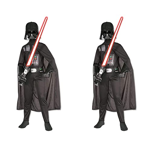Rubie's Official Disney Star Wars klassisches Darth Vader-Kostüm, Größe 116 cm & Official Disney Star Wars klassisches Darth Vader-Kostüm, Kindergröße S, Alter 7 - 8 Jahre, Größe 128 cm von Rubie's