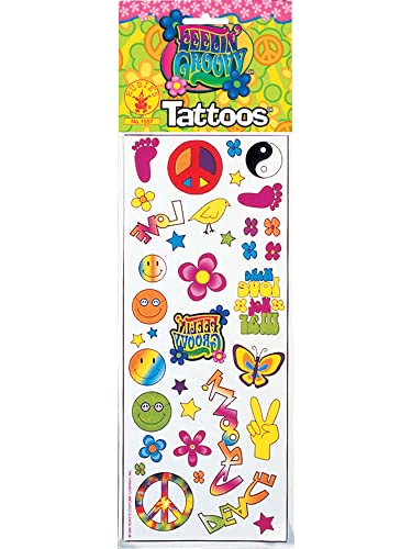 Rubie's Official Feelin Groovy Tattoo, 1960er, 60er Jahre, Hippie, Erwachsene (Einheitsgröße) Halloween von Rubie's