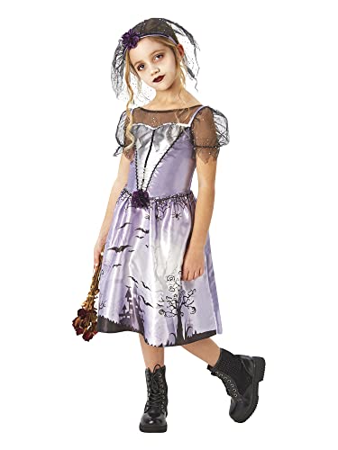 Rubie's Official Gotisches Halloween-Kinderkostüm, Braut, Abschlussball, Königin, Größe Medium, Alter 5-6 Jahre Halloween von Rubie's