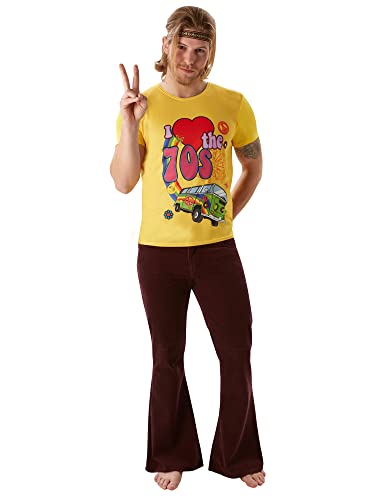 Rubie's Official T-Shirt mit Aufdruck „I Love The 70's“, Erwachsenenkostüm, Größe M von Rubie's