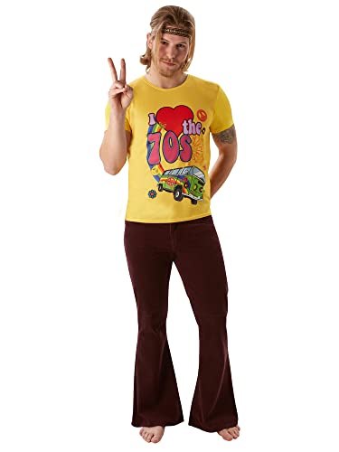 Rubie's Official T-Shirt mit Aufdruck „I Love The 70's“, Erwachsenenkostüm, Größe S Halloween von Rubie's