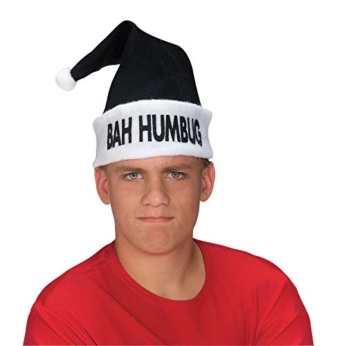 Rubie's Official Weihnachtsmütze mit „Bah-Humbug“-Aufschrift, Miesepeter, Erwachsenenkostüm, Einheitsgröße Halloween von Rubie's