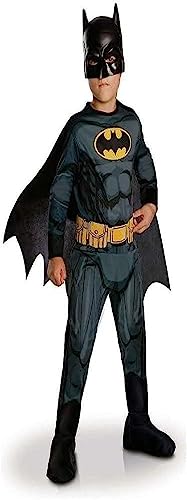 RUBIE'S I-630856XL Offizielles Batman-Kostüm – Größe XL 9–10 Jahre, Jungen, Schwarz, ans-129 à 140 cm von RUBIE'S