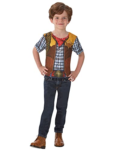 Rubie's Offizielles Cowboy-T-Shirt, Buchwoche, Kinderkostüm (Größe M, 5-6 Jahre) Rubie's Offizielles Cowboy-T-Shirt, Buchwoche, Kinderkostüm (Größe M, 5-6 Jahre) von Rubie's