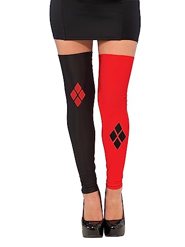 Rubie 's Offizielles Harley Quinn Oberschenkel hohe Strumpfhosen/Leggings Zubehör, Erwachsene Kostüm, Rot Halloween von Rubie's