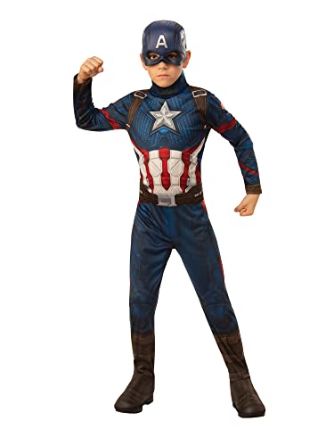 Rubie's Offizielles Kostüm Captain America, Avengers Endgame, klassisch, Kindergröße M, 5-7 Jahre, Körpergröße 132 cm Halloween Rubie's Offizielles Kostüm Captain America, Avengers Endgame, klassisch, Kindergröße M, 5-7 Jahre, Körpergröße 132 cm Halloween von Rubie's