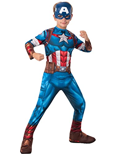 RUBIE'S Offizielles Kostüm Captain America, Marvels Avengers, klassisch, für Kinder, Superhelden-Verkleidung, 9-10 Jahre, 152 cm, Hellblau Halloween RUBIE'S Offizielles Kostüm Captain America, Marvels Avengers, klassisch, für Kinder, Superhelden-Verkleidung, 9-10 Jahre, 152 cm, Hellblau Halloween von Rubie's