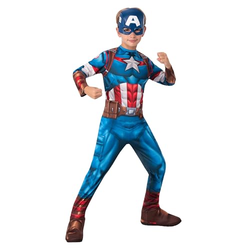 Rubie's Offizielles Kostüm Captain America, Marvels Avengers, klassisch, für Kinder, Superhelden-Verkleidung, Größe M von Rubie's