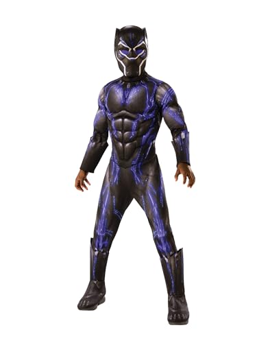 Rubie's Offizielles Luxuskostüm Black Panther, Avengers, Kampfanzug, Kindergröße L, 8-10 Jahre, Körpergröße 147 cm, Mehrfarbig Halloween Rubie's Offizielles Luxuskostüm Black Panther, Avengers, Kampfanzug, Kindergröße L, 8-10 Jahre, Körpergröße 147 cm, Mehrfarbig Halloween von Rubie's