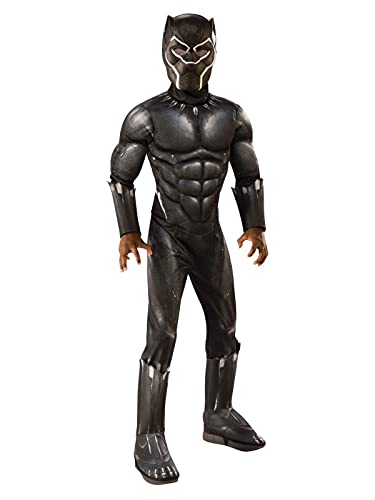Rubie's Offizielles Luxuskostüm Black Panther, Avengers, Kindergröße M, 5-7 Jahre, Körpergröße 132 cm von Rubie's