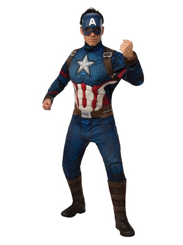 Rubie's Offizielles Luxuskostüm Captain America, Avengers Endgame, Kampfanzug, für Herren, Erwachsene, Standardgröße von Rubie's