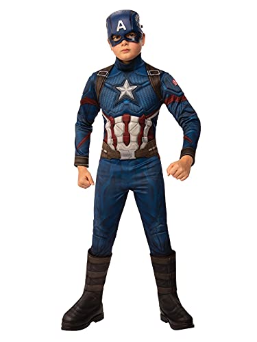 Rubie's Offizielles Luxuskostüm Captain America, Avengers Endgame, Kindergröße L, 8-10 Jahre, Körpergröße 147 cm von Rubie's