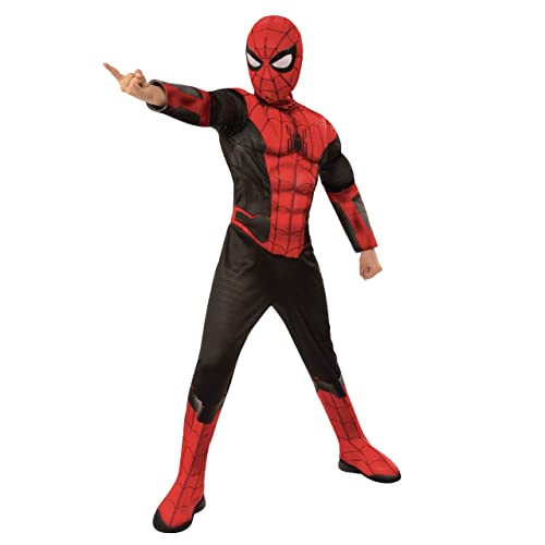 Rubie's Offizielles Luxuskostüm Spider-Man, Marvel, No Way Home, für Kinder, schwarz/rot, Superhelden-Verkleidung, Größe M von Rubie's
