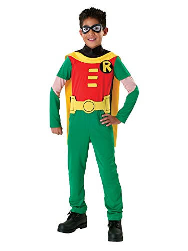 Rubie's Official DC Comic Teen Titans Robin Kinder-Kostüm, klassisches Superhelden-Kostüm, Größe L, 8 - 10 Jahre von Rubie's