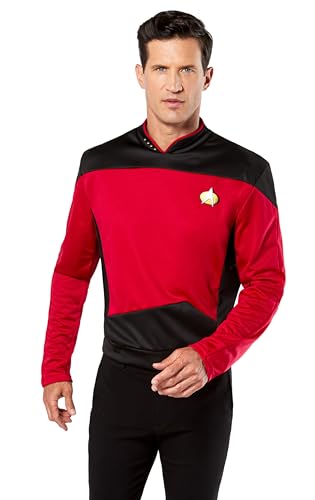 Rubie's Star Trek The Next Generation Deluxe Commander Picard Kostüm Shirt für Erwachsene, Schwarz, Rot, XL von Rubie's
