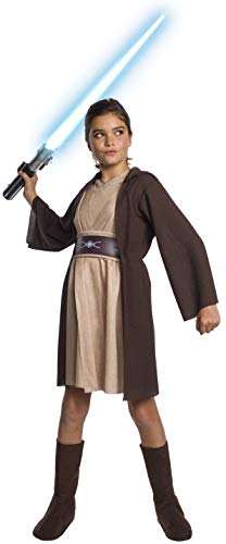 Star Wars - Star Wars Jedi Classic Deluxe Kapuzenkleid - Kostüm für Mädchen - Kindergröße: 128 - Mittel, siehe abbildung von Rubies