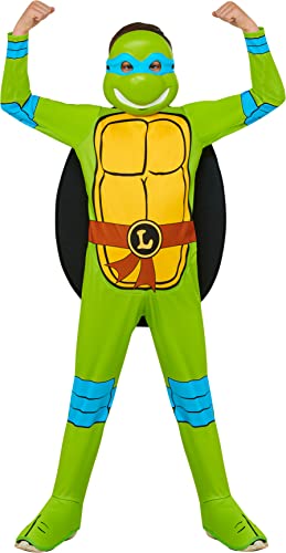 Rubie's Teenage Mutant Ninja Turtles Leonardo-Kostüm für Kinder, Jumpsuit, Muschel und Halbmaske, wie abgebildet, Größe M von Rubie's