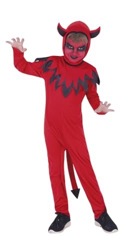 Rubies Teufelskostüm für Jungen und Mädchen, Jumpsuit mit Schwanz und Mütze mit Hörnern, Dämonen, Teufel, Teufel für Cosplay und Partys von Rubies