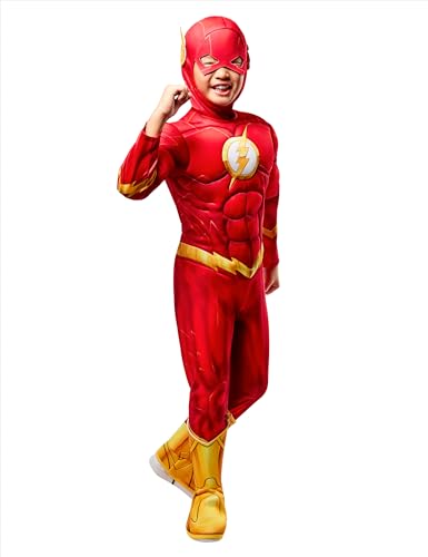 Rubie's The Flash Deluxe Kostüm für Jungen, Overall und Kopfbedeckung, Größe S Rubie's The Flash Deluxe Kostüm für Jungen, Overall und Kopfbedeckung, Größe S von Rubie's