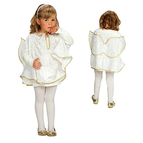 Rubie's Weißes Engelkostüm mit Flügel Karneval Gr. 104, 116, 92, Größe:104 von Rubie's