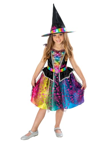 Rubie's offizielles Barbie Hexe Mädchen Kostüm, mehrfarbig, 3-4 Jahre Halloween von Rubie's
