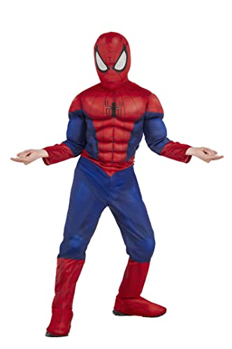 Rubies Costume Co I-620010OHL Spider-Man Deluxe Kostüm auf Kleiderbügel, Größe L, Rot, 7-8 Jahre von Rubie's
