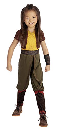 Rubies 301064-M Disney Raya and The Last Dragon Kostüme für Kinder, Mädchen, Gestreift, Gelb Grün, M von Rubie's