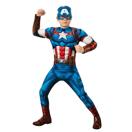 Rubies 301730XS Captain America Kinder Verkleidung Jungen Multi, 5-6 Jahre Halloween Halloween von Rubie's