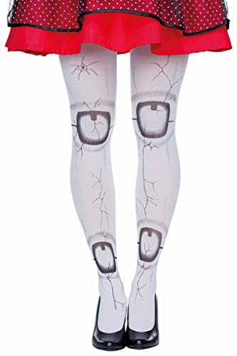 Rubies 68607 - Broken Doll Strumpfhose, Halloween Grusel Puppe Porzellanoptik von Rubies