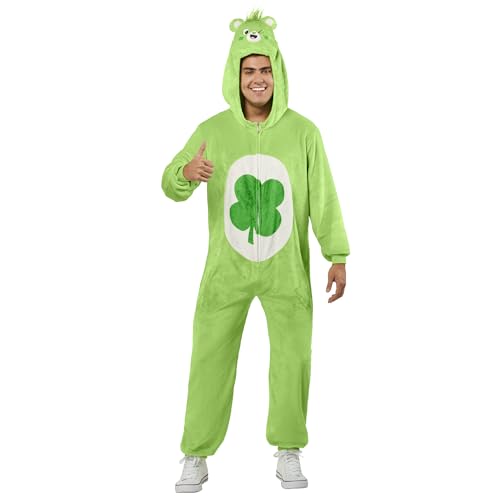 Rubies 703067S-M000 Carebears Good Luck Bear Comfy-Wear-Kostüm mit Kapuze, Jumpsuit Care, Erwachsenengröße, Herren, Damen, wie abgebildet, S-M von Rubies