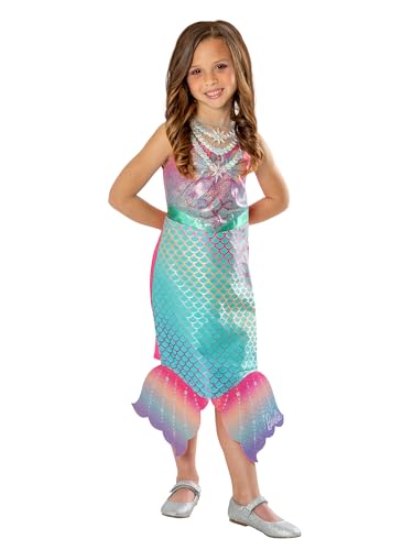 Rubies Deluxe Barbie Meerjungfrau Kostüm für Mädchen, Meerjungfrauenkleid mit schimmerndem Stoff, offizielles Mattel-Kostüm für Weihnachten, Karneval, Halloween, Partys und Geburtstage Rubies Deluxe Barbie Meerjungfrau Kostüm für Mädchen, Meerjungfrauenkleid mit schimmerndem Stoff, offizielles Mattel-Kostüm für Weihnachten, Karneval, Halloween, Partys und Geburtstage von Rubie's