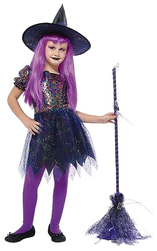 Rubies Brilli Brilli Hexenkostüm für Mädchen, Kleid, Hut und Strümpfe, offizielle Halloween, Karneval, Geburtstag und Party von Rubies