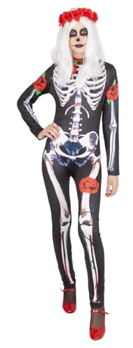 Rubies Catrina Skelita Rosenkostüm für Damen, Overall, bedruckt mit Skelett und Blumenstirnband, offizielles Lizenzprodukt, Tag der Toten, Halloween, Partys Rubies Catrina Skelita Rosenkostüm für Damen, Overall, bedruckt mit Skelett und Blumenstirnband, offizielles Lizenzprodukt, Tag der Toten, Halloween, Partys von Rubie's