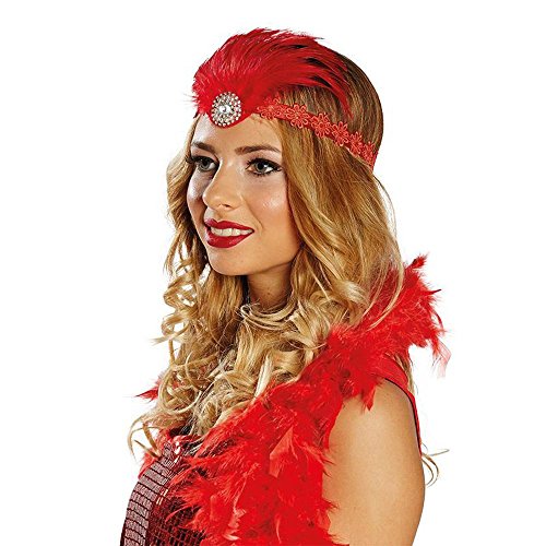 Kostüm Zubehör Haarband Charleston Flapper Karneval Fasching rot von Rubies