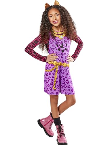 Rubies Clawdeen Klassisches Kostüm für Mädchen, Kleid und Stirnband, offizielles Monster High Kostüm für Karneval, Weihnachten, Geburtstag, Party und Halloween Halloween Rubies Clawdeen Klassisches Kostüm für Mädchen, Kleid und Stirnband, offizielles Monster High Kostüm für Karneval, Weihnachten, Geburtstag, Party und Halloween Halloween von Rubie's