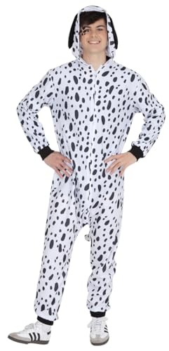 Rubies Dalmatiner-Kostüm für Erwachsene, Herren und Damen, Jumpsuit mit Kapuze und Schwanz, Kostüme für Karneval, Junggesellenabschied, Cosplay und Partys von Rubies