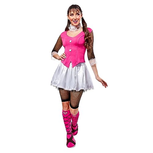 Rubies Draculaura Damen-Kostüm, Weste mit Ärmeln, Halskette, Rock, Leggings und Stiefelüberzügen, offizielles Monster High für Karneval, Weihnachten, Geburtstag, Party, Halloween von Rubies