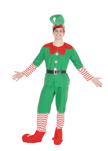 Rubies Elfen-Man-Kostüm für Herren, Pullover mit Hose, Gürtel, Stiefelstulpen und Mütze, Elfen, Weihnachtselfen, für Weihnachten, Events, Partys, Cosplay Rubies Elfen-Man-Kostüm für Herren, Pullover mit Hose, Gürtel, Stiefelstulpen und Mütze, Elfen, Weihnachtselfen, für Weihnachten, Events, Partys, Cosplay von Rubie's