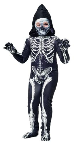 Rubies Freches Skelett-Kostüm für Jungen und Mädchen, Skelett, Jumpsuit mit Handschuhen und Kapuze, offizielles Lizenzprodukt für Halloween, Cosplay, Partys Rubies Freches Skelett-Kostüm für Jungen und Mädchen, Skelett, Jumpsuit mit Handschuhen und Kapuze, offizielles Lizenzprodukt für Halloween, Cosplay, Partys von Rubie's
