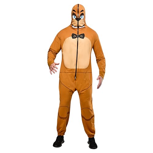 Rubies Freddy Fazbear Herren Comfywear mit Reißverschluss, Braun, Beige, Orange, L von Rubie's