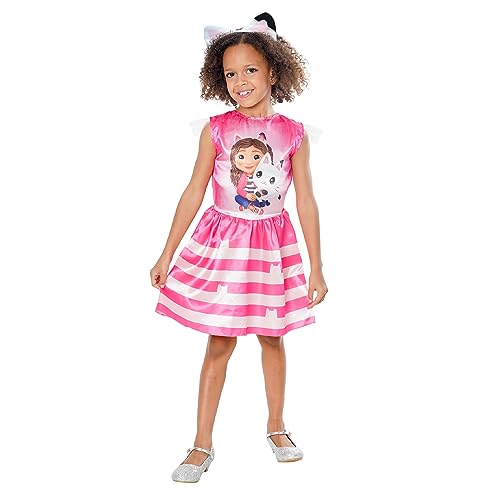 Rubies Gabbys Dollhouse Klassisches Kostüm für Mädchen, digital bedrucktes Kleid und Stirnband, offizielles Gabby Dollhouse für Geburtstag, Party, Karneval und Halloween von Rubies