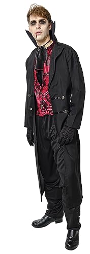 Rubies Graf Dracula Deluxe Herren-Kostüm, Jacke mit Oberteil, Weste, Hose und Handschuhe, offizielles Halloween, Karneval, Party und Cosplay von Rubies