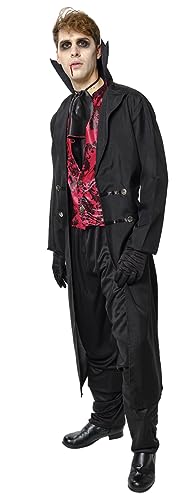 Rubies Conde Dracula Deluxe-Kostüm für Herren, Jacke mit Hemd, Weste, Hose und Handschuhen, offizielles Halloween, Karneval, Partys und Cosplay von Rubies