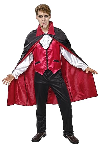 Rubies Graf Dracula Klassisches Herren-Kostüm, Weste mit Mütze, Hose und Umhang, offizielle Halloween, Karneval, Party und Cosplay von Rubies