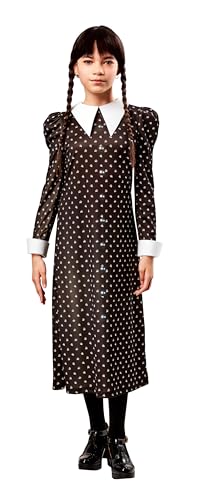 Rubies Günstige Mittwoch Addams Kostüm für Mädchen, bedrucktes Kleid mit Kragen, offizielle Mittwoch Addams für Halloween, Karneval und Cosplay Rubies Günstige Mittwoch Addams Kostüm für Mädchen, bedrucktes Kleid mit Kragen, offizielle Mittwoch Addams für Halloween, Karneval und Cosplay von Rubies