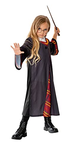 Rubies Harry Potter Kostüm für Jungen und Mädchen Deluxe Tunika mit gedruckten Details, Brille und Zauberstab Offizielles Harry Potter Kostüm für Halloween, Weihnachten, Karneval und Geburtstag von Rubies