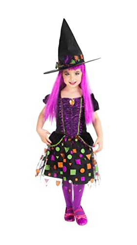 Rubie's Rubies Hexe Top Symbol Kostüm für Mädchen Hexe Kleid mit Hut und Strümpfen, Original Halloween und Karneval von Rubies