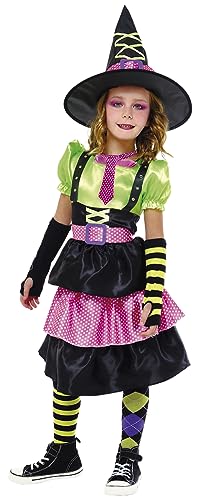 Rubies Hexenkostüm für Mädchen, Kleid mit Gürtel und Trägern und Hut, offizielle Rubies für Halloween, Karneval, Geburtstag und Partys von Rubie’s