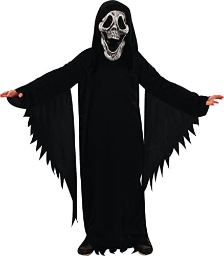 Rubies – Kinderkostüm HALLOWEEN offiziell – lange schwarze Tunika und weiße Maske aus PVC – Scrimmy – Kindergröße 5 – 6 Jahre – Kostüm Halloween, Karneval Rubies – Kinderkostüm HALLOWEEN offiziell – lange schwarze Tunika und weiße Maske aus PVC – Scrimmy – Kindergröße 5 – 6 Jahre – Kostüm Halloween, Karneval von Rubie's